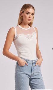 MARILYN LACE COMBO TOP
