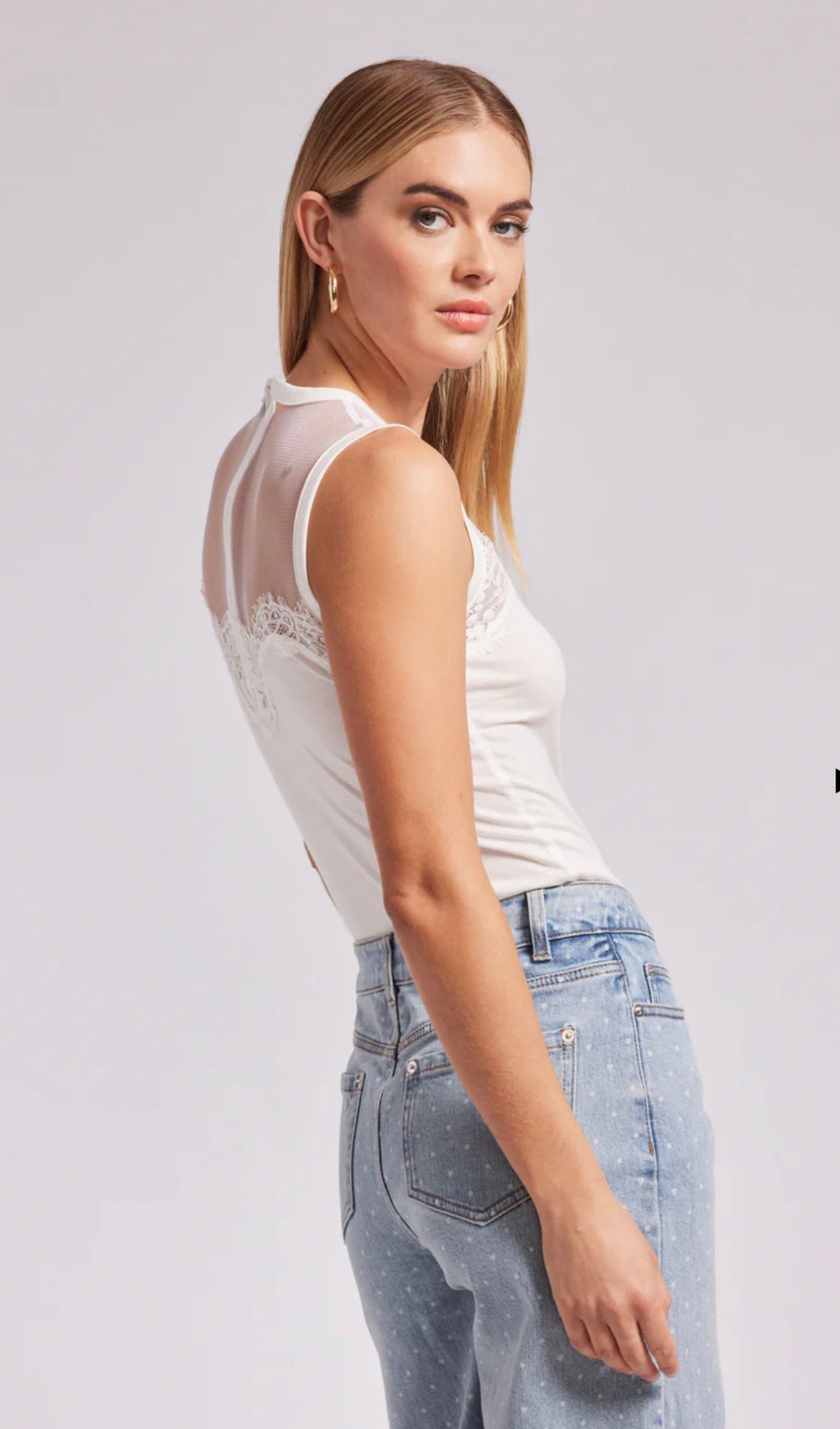 MARILYN LACE COMBO TOP