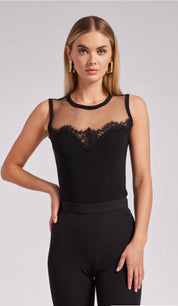 MARILYN LACE COMBO TOP