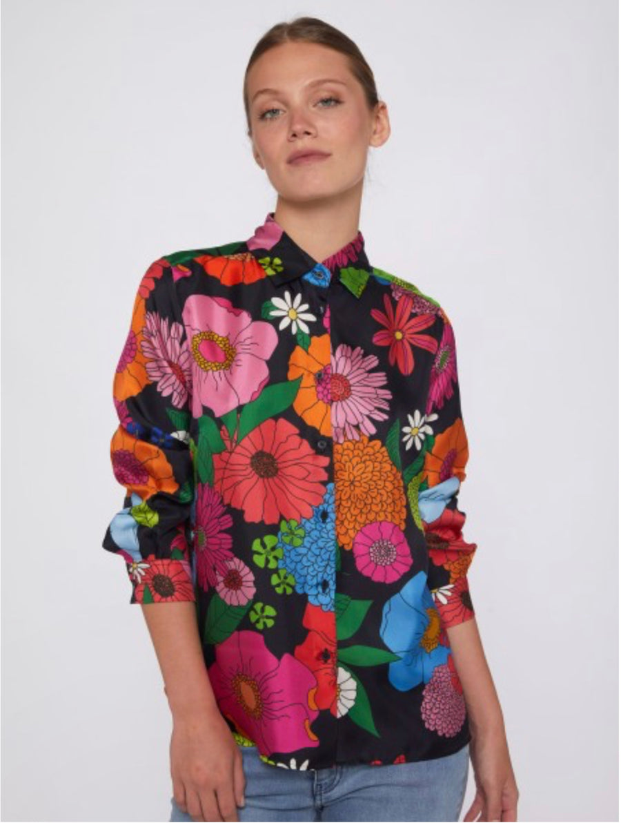 SHIRT IRINA MAXI FLOWER SILK