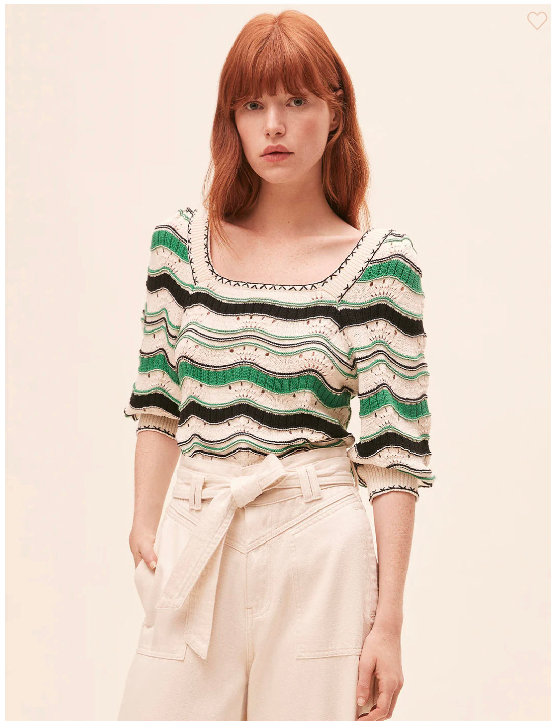 PATRICI SWEATER IN VERT MULTI STRIPE