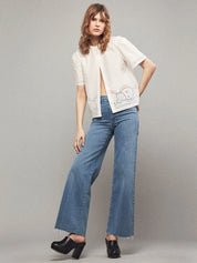 Le Slim Palazzo Raw Fray