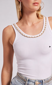 MABEL CHAIN TANK - White