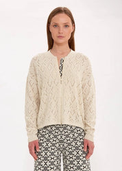 JACQUARD PATTERN DETAILED KNIT JACKET