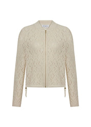 JACQUARD PATTERN DETAILED KNIT JACKET