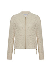 JACQUARD PATTERN DETAILED KNIT JACKET