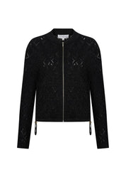 JACQUARD PATTERN DETAILED  KNIT JACKET