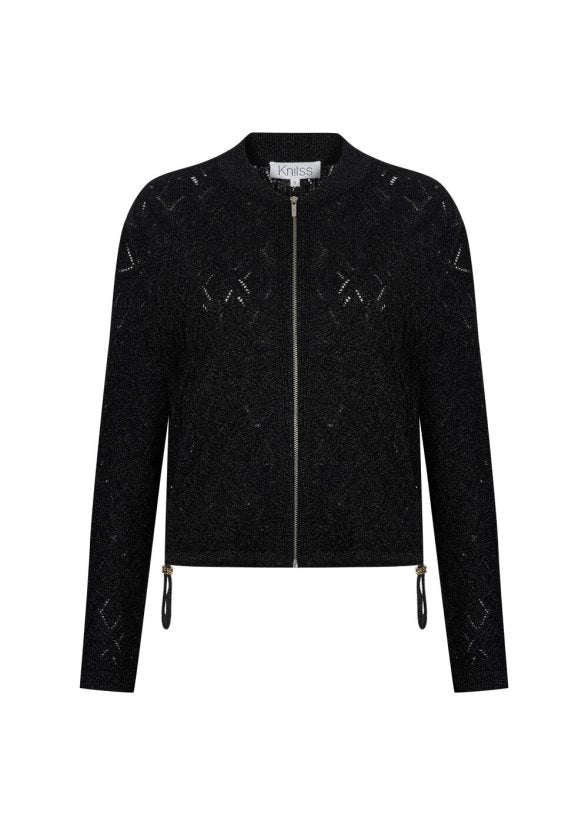 JACQUARD PATTERN DETAILED  KNIT JACKET