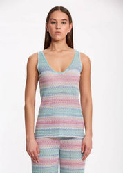 DEGRADE STRIPE BOHEMIAN KNIT TOP