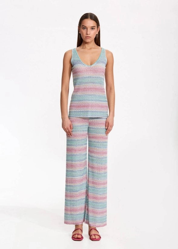 DEGRADE STRIPE BOHEMIAN KNIT TOP