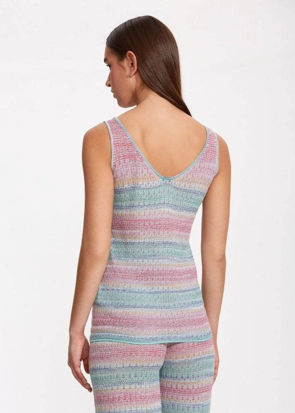 DEGRADE STRIPE BOHEMIAN KNIT TOP