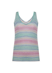 DEGRADE STRIPE BOHEMIAN KNIT TOP
