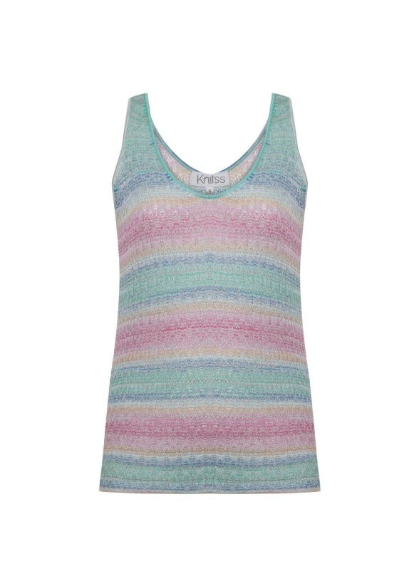 DEGRADE STRIPE BOHEMIAN KNIT TOP