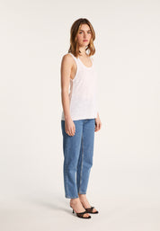 FLAMED LINEN TANK TOP - MAITENA