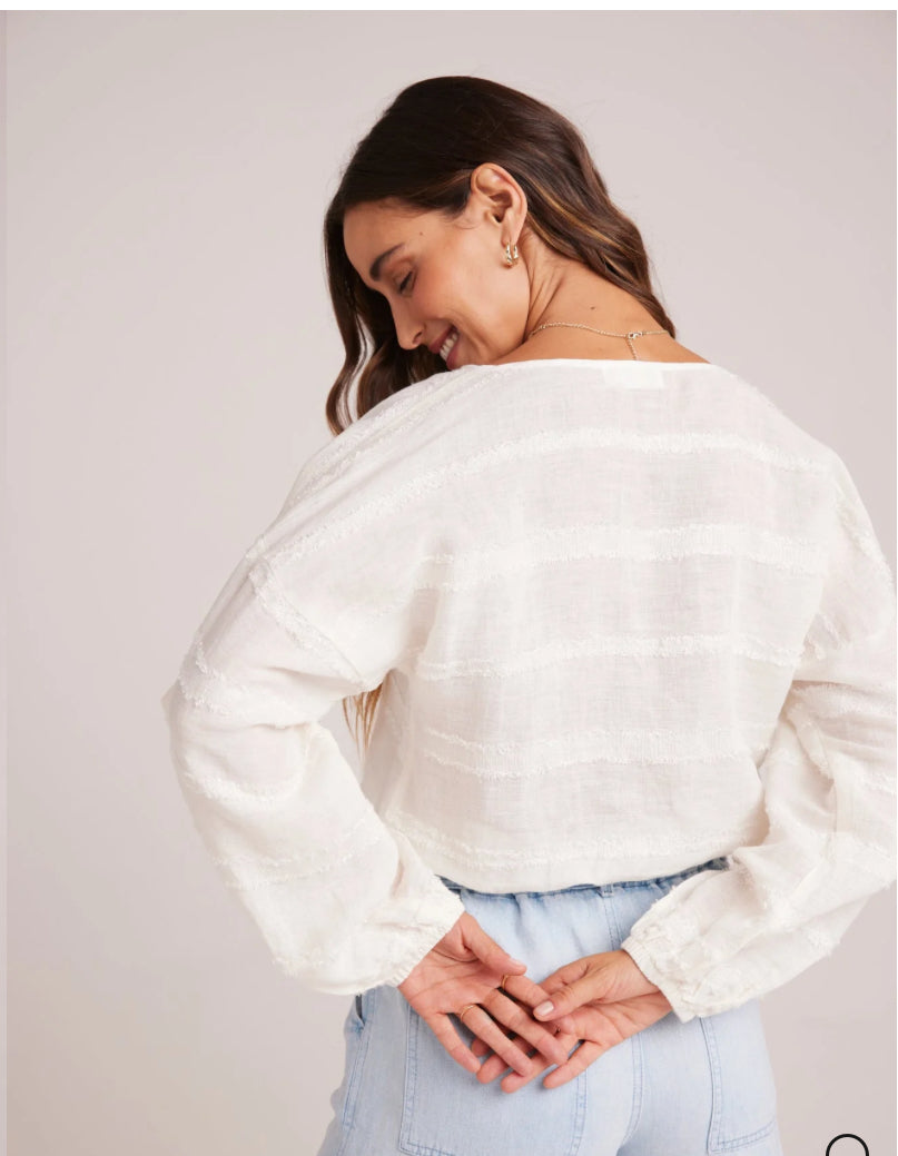 Tie Up Pullover Top - White