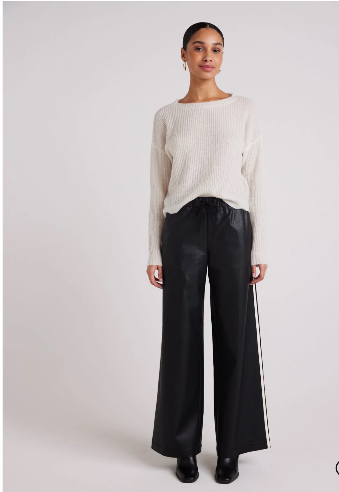 Sport Stripe Wide Leg - Black