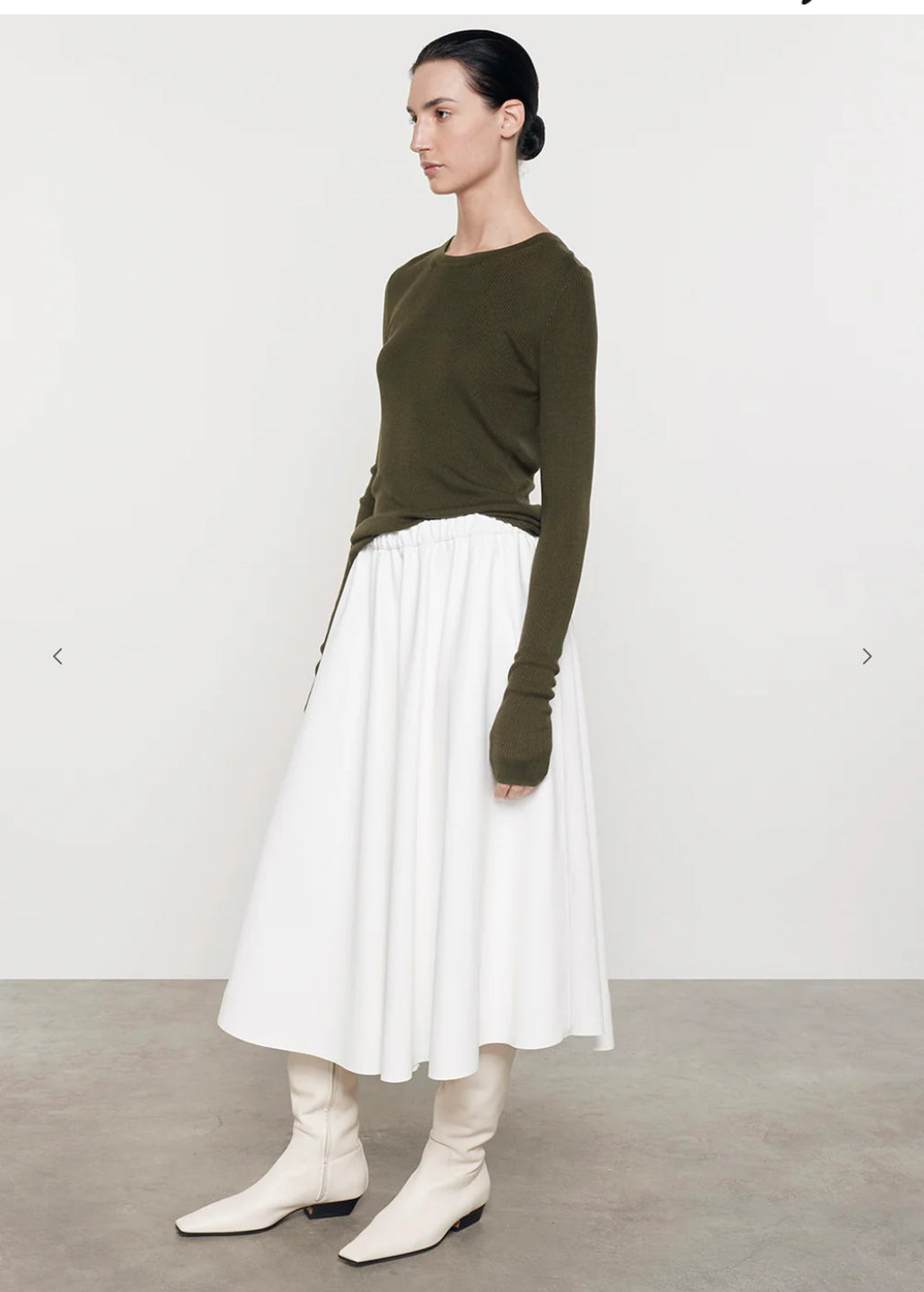 SILK SWEATER RIB L/S CREW