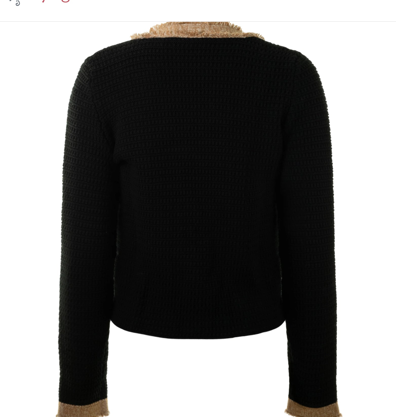 Fringed Trimmed V Neck Jacket
