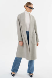 THARA | SHAWL COLLAR WOOL COAT