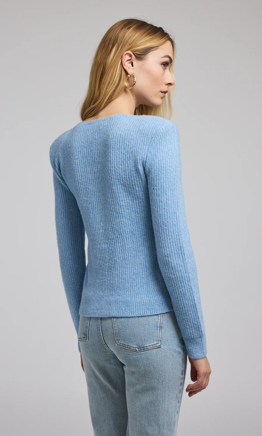 Ellison Rib Cardigan - Blue