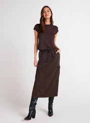 Cargo Midi Skirt - Chestnut Brown