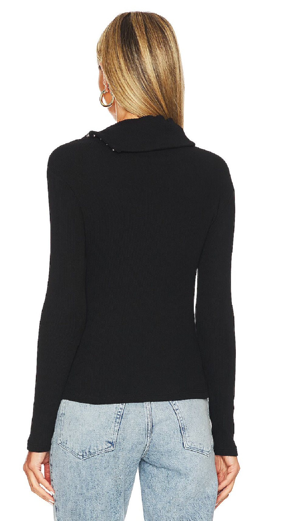 Sweater Knit Split Collar Top