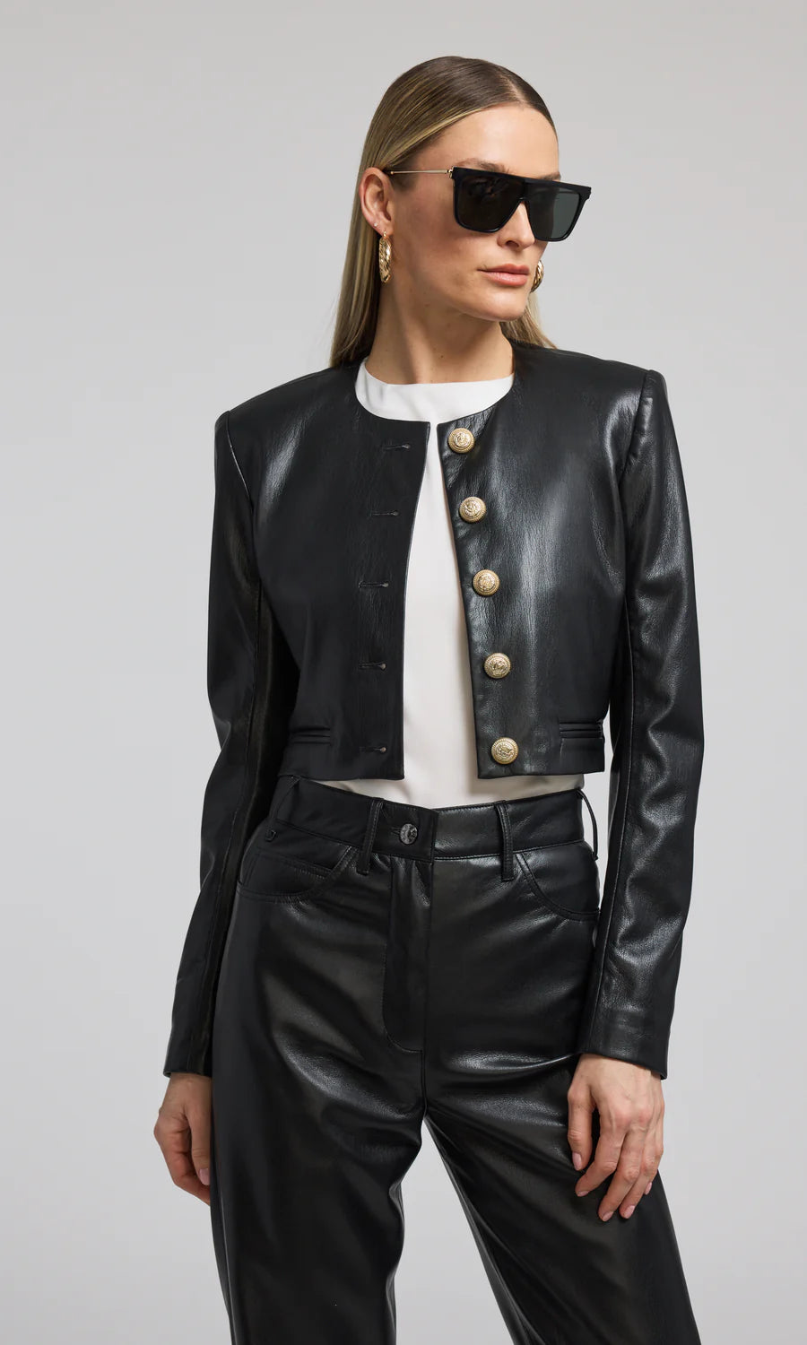 MARKO VEGAN LEATHER BLAZER
