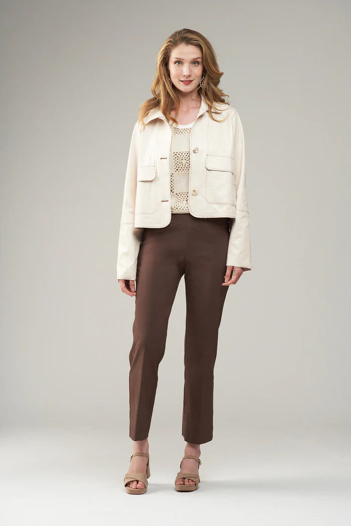 INSIGHT VEGAN LEATHER JACKET WITH STITCHING