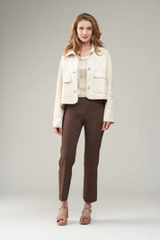 INSIGHT VEGAN LEATHER JACKET WITH STITCHING