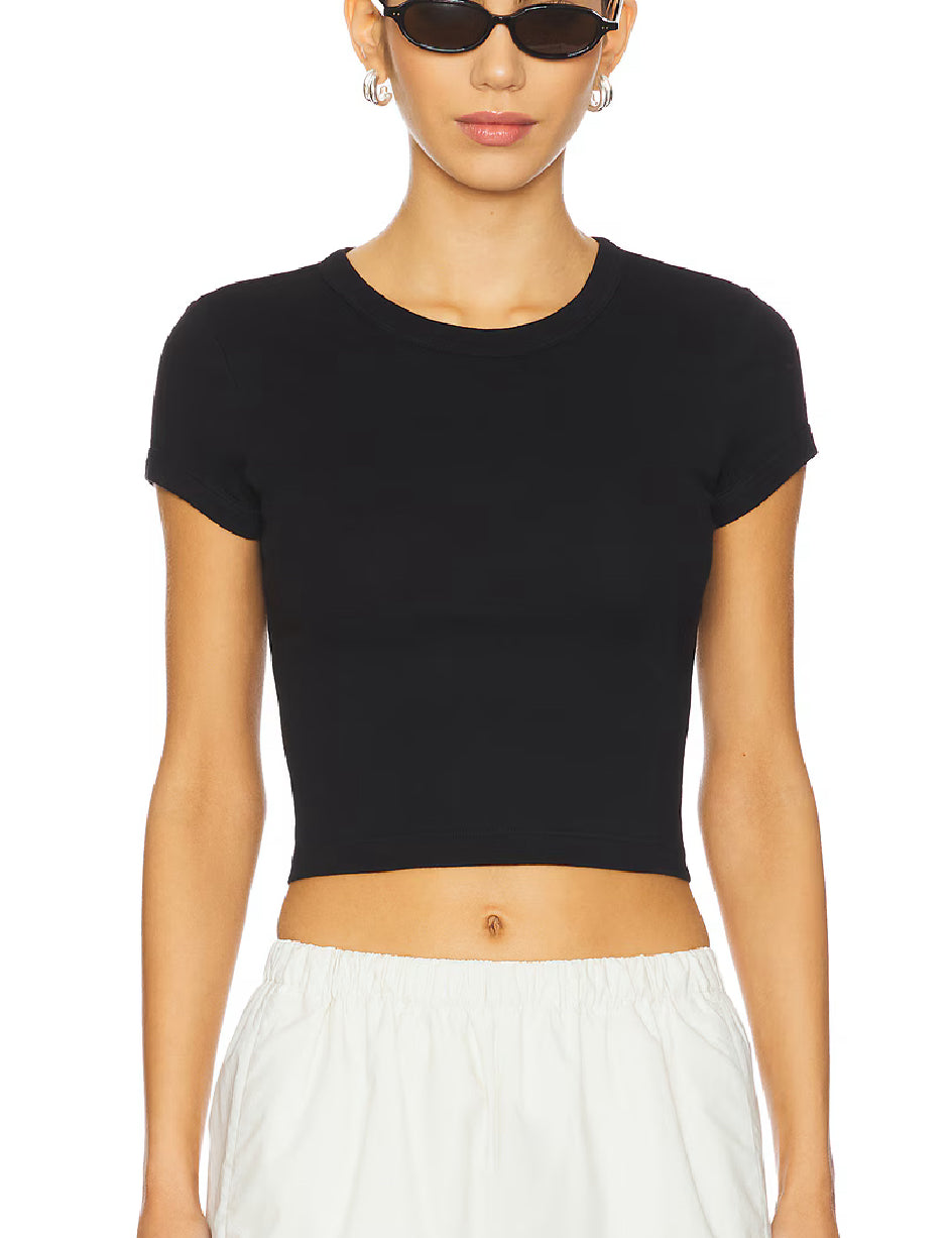 SUPIMA BABY RIB CROPPED TEE