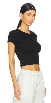 SUPIMA BABY RIB CROPPED TEE