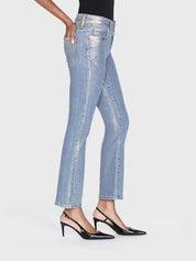Le Crop Mini Boot in Gold Hologram