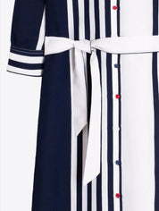 Camisero Navy And White Striped Shirt Dress