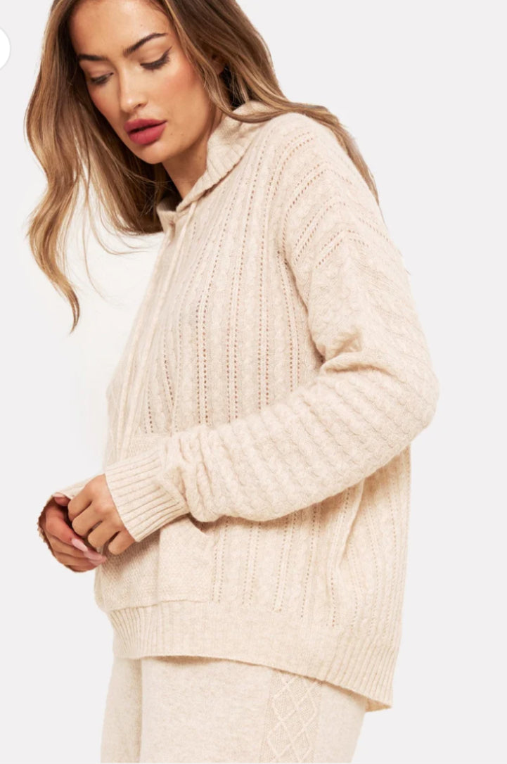 Cable Knit Cashmere Hoodie