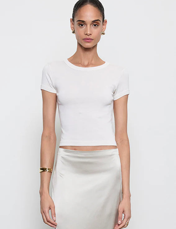 SUPIMA BABY RIB CROPPED TEE