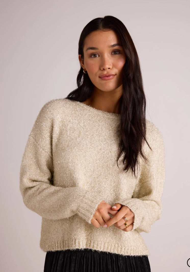 Slouchy Sweater - Ivory Gold Shimmer