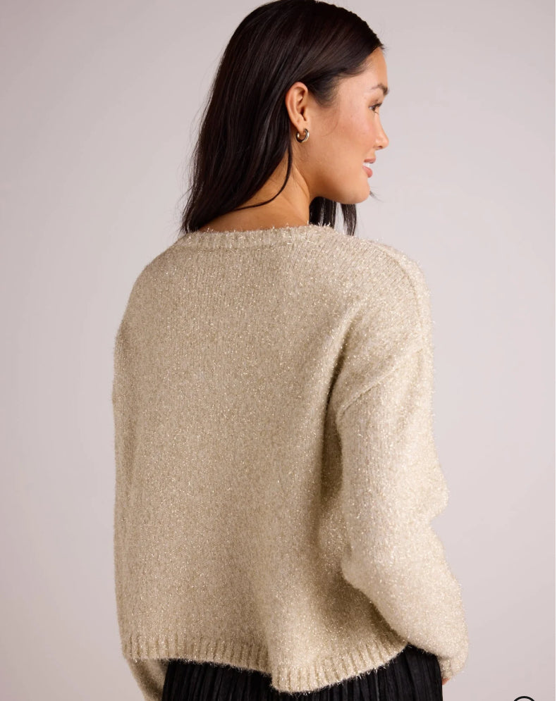 Slouchy Sweater - Ivory Gold Shimmer