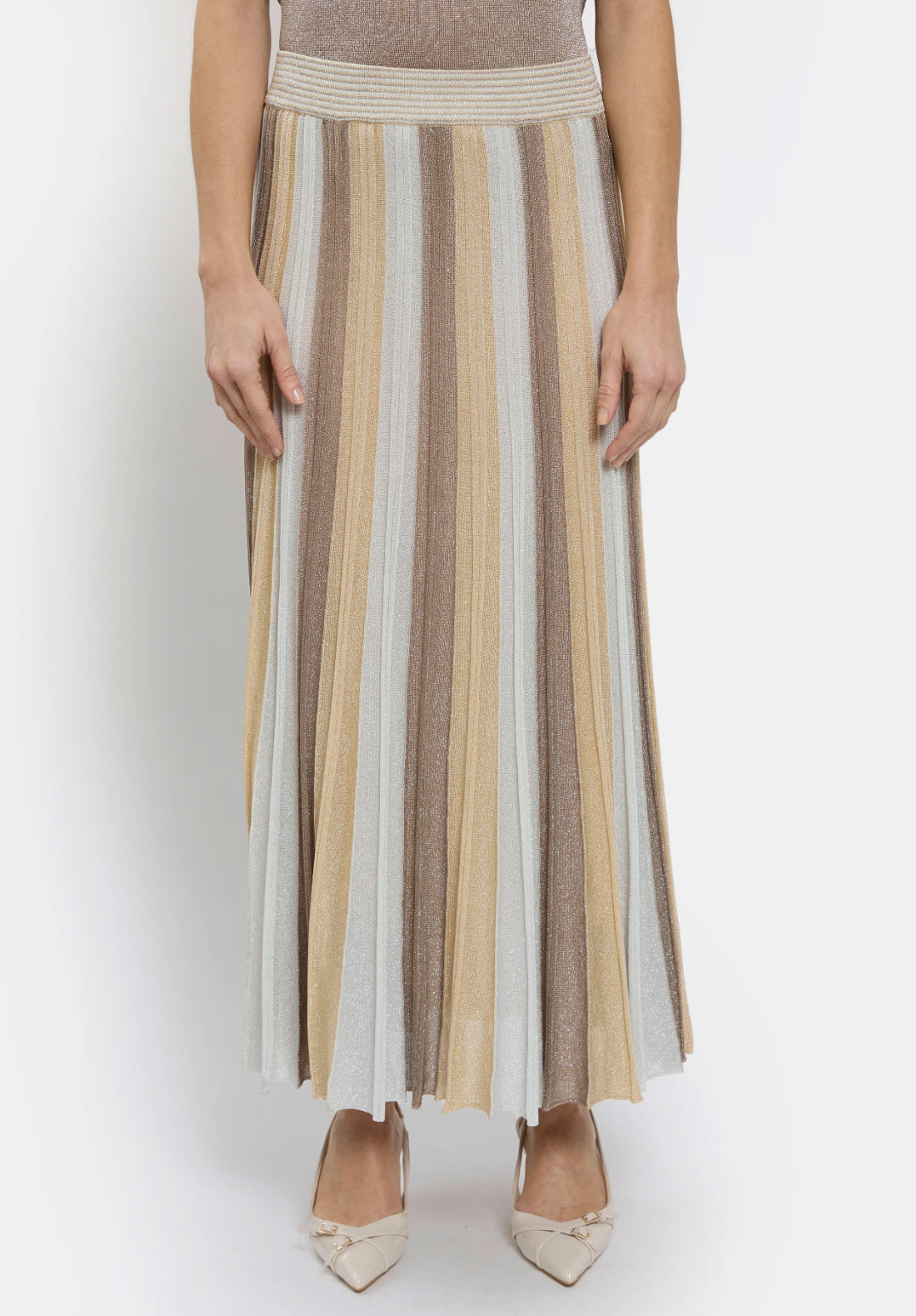 Lurex Pleated Skirt