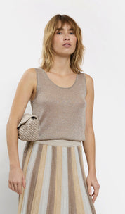 Lurex U Neck Tank Top