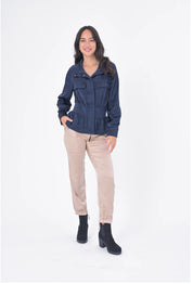 SOLARA VISCOSE SATIN PEPLUM JACKET