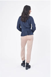 SOLARA VISCOSE SATIN PEPLUM JACKET