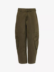 The Bubble Cargo multi-pockets wide-leg mid-rise cotton trousers