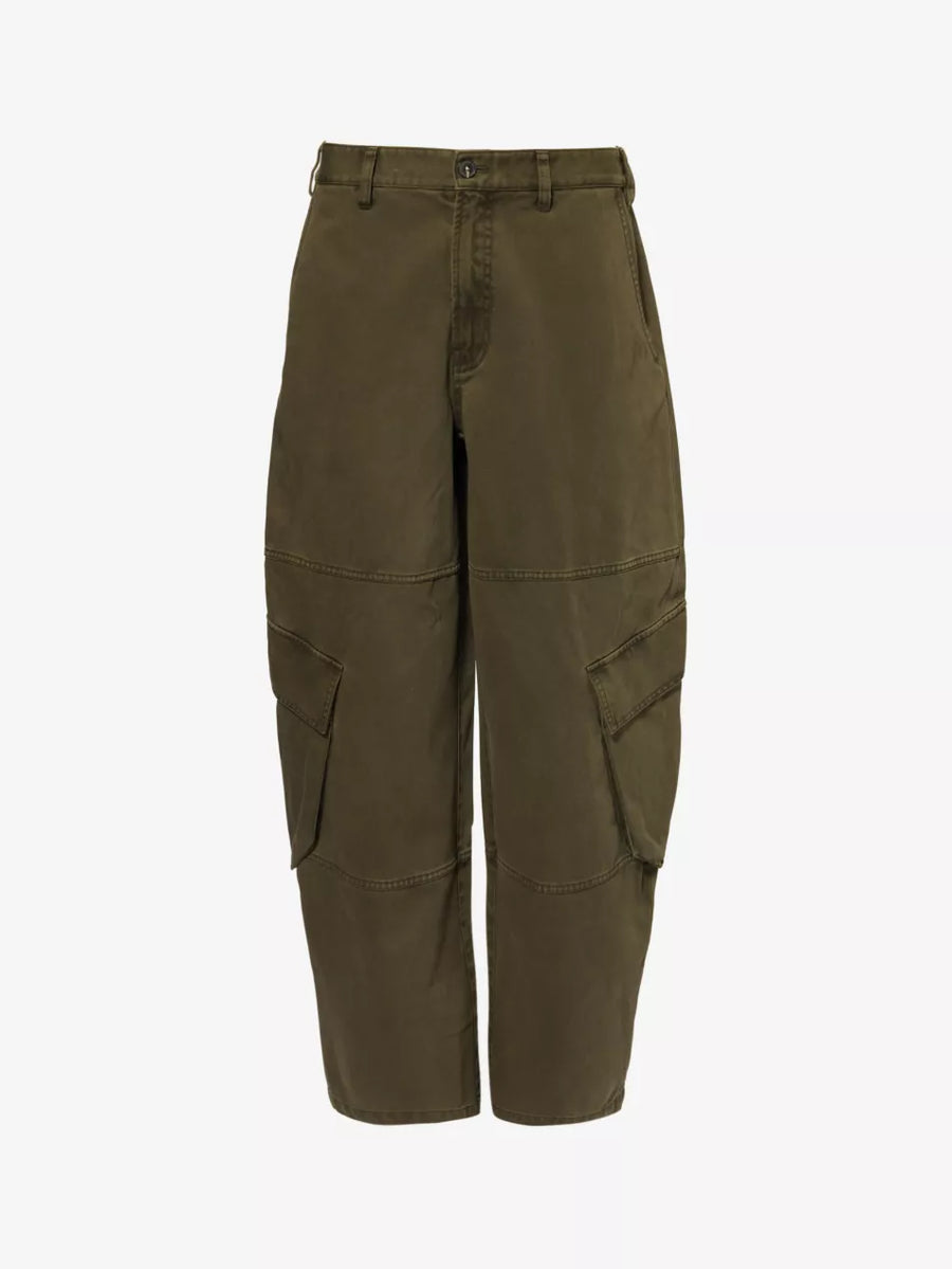 The Bubble Cargo multi-pockets wide-leg mid-rise cotton trousers