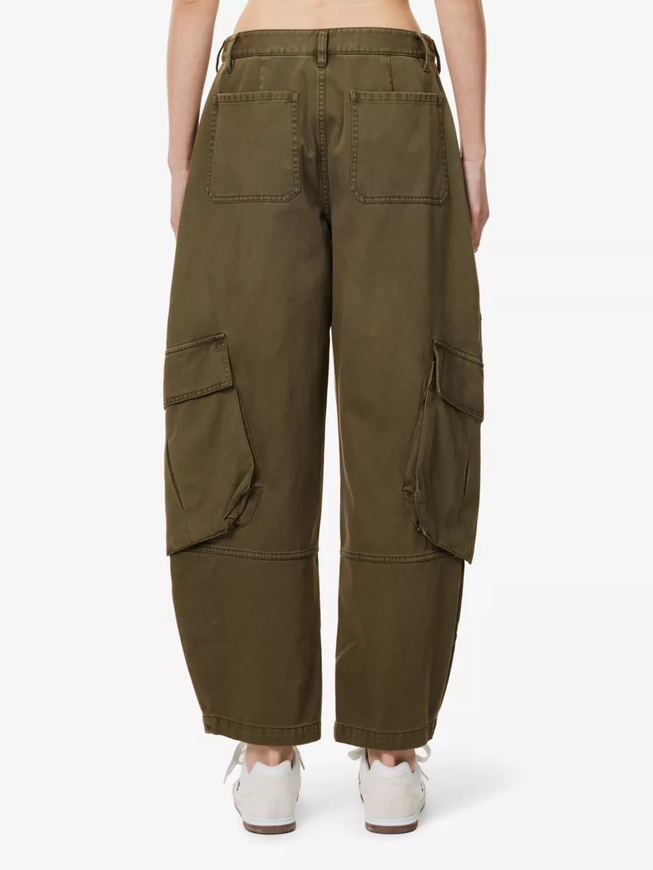 The Bubble Cargo multi-pockets wide-leg mid-rise cotton trousers