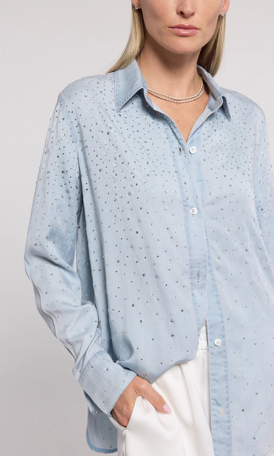 Marcello crystal denim shirt