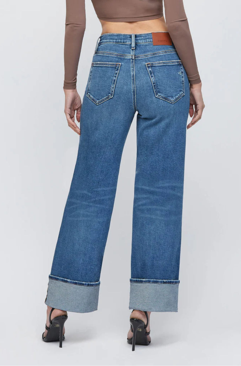 LOGAN DARK WASH CUFFED STRETCH CLEAN DAD JEAN