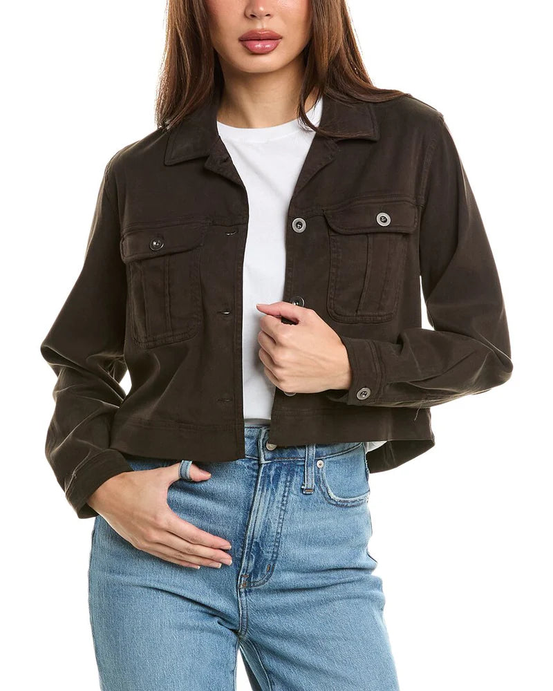 BELLA DAHL FLAP POCKET UTILITY JACKET | Brown