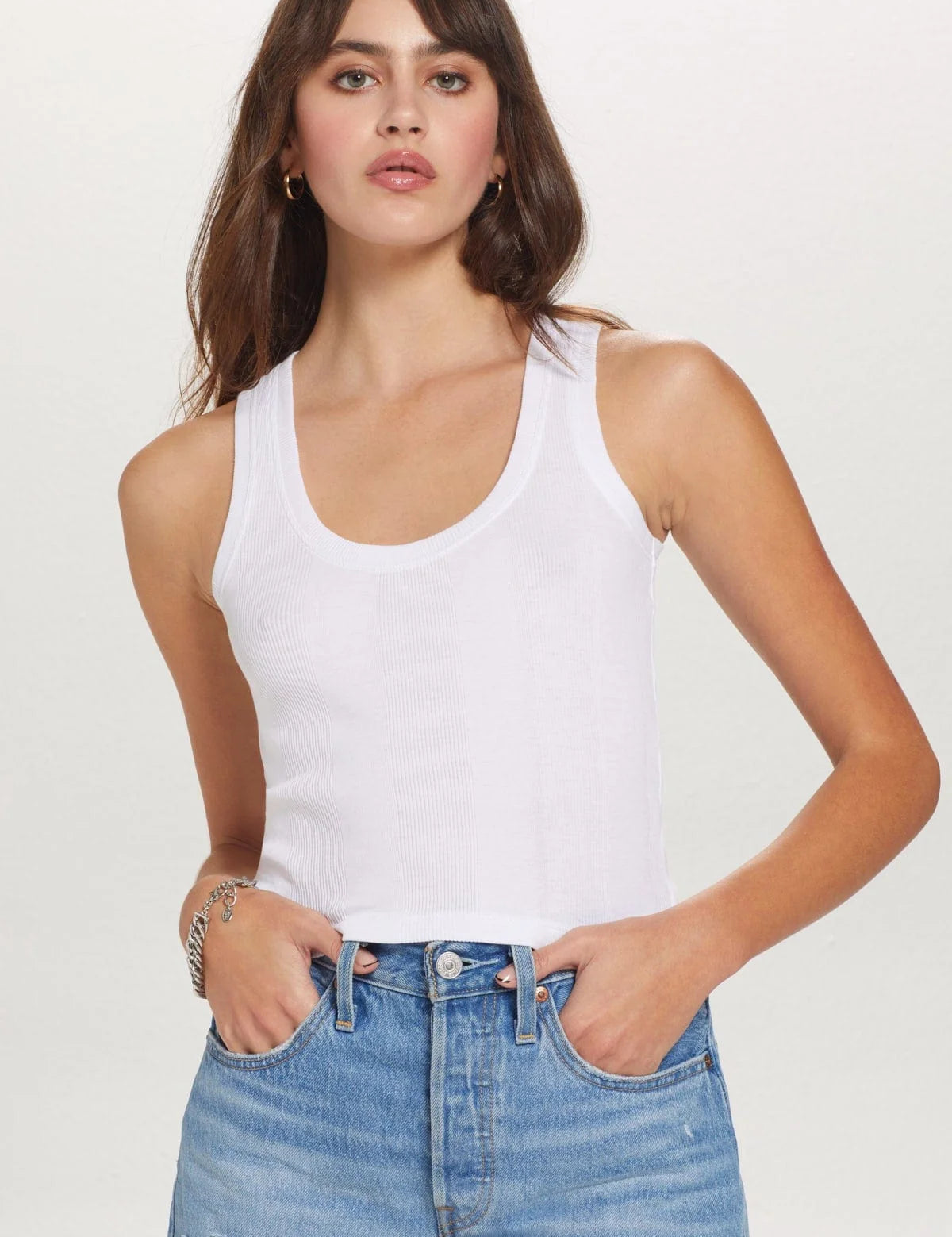 VARIEGATED RIB CROP TANK