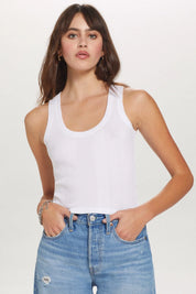 VARIEGATED RIB CROP TANK
