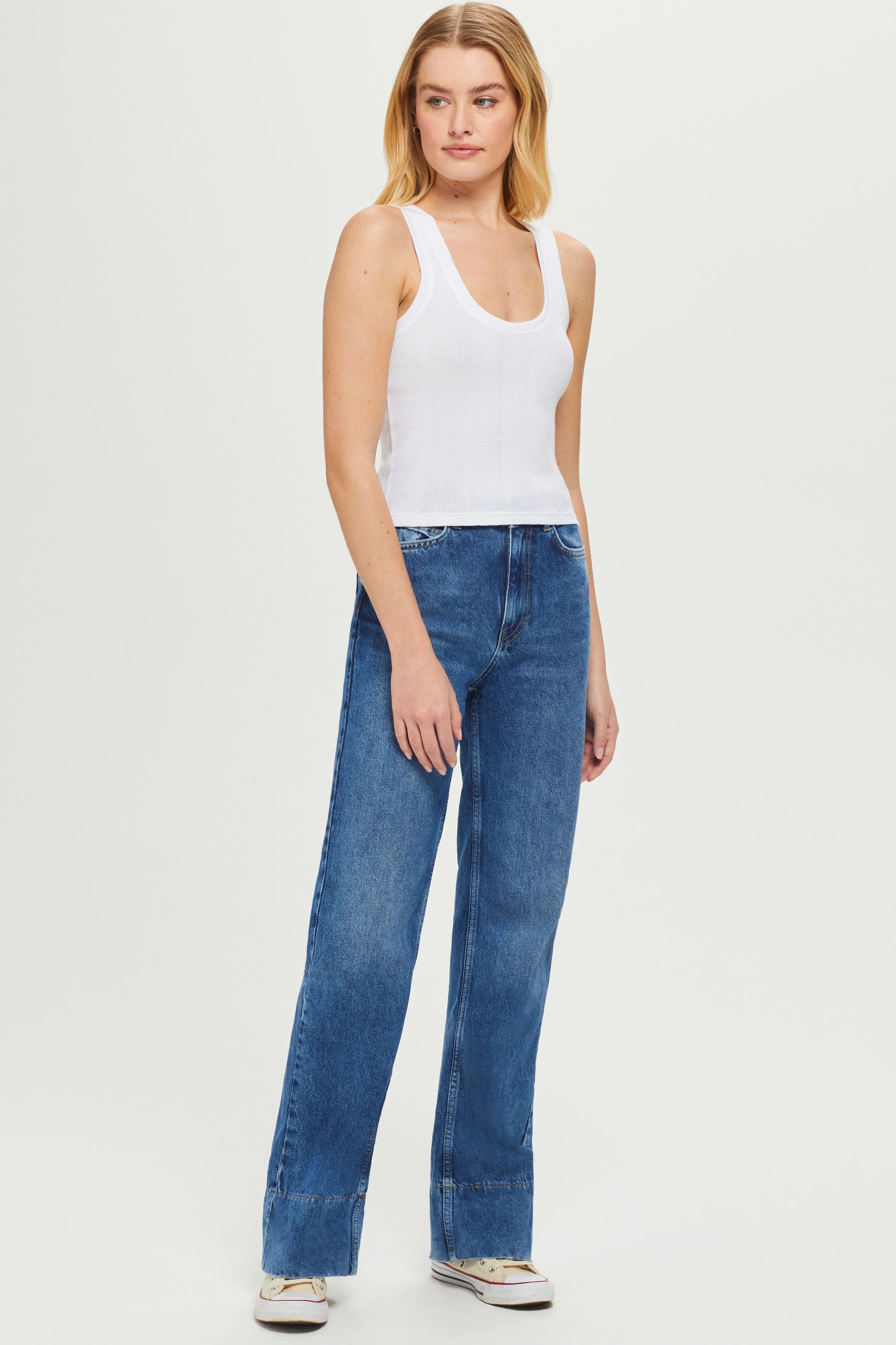 VARIEGATED RIB CROP TANK